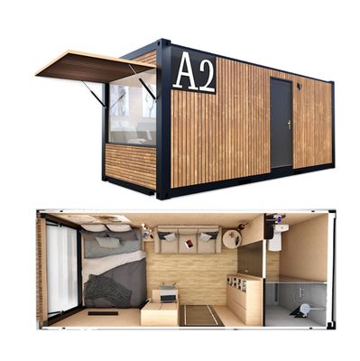 Casa pré-fabricada de 20 pés de embalagem plana personalizada de recipiente de madeira