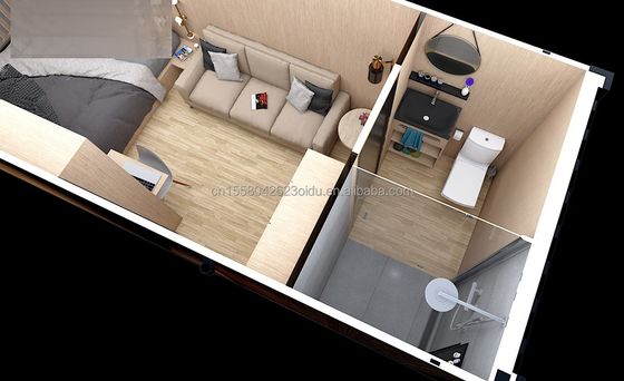 Casa pré-fabricada de 20 pés de embalagem plana personalizada de recipiente de madeira