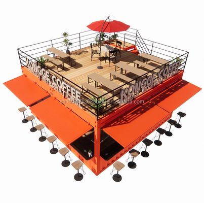 Loja Mini 20ft Pop-up Store Container Bar Stand com design modular resistente e painel de sanduíche de onda 50/75/100mm