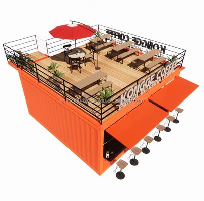 Loja Mini 20ft Pop-up Store Container Bar Stand com design modular resistente e painel de sanduíche de onda 50/75/100mm