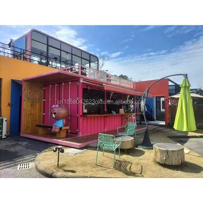 20ft Flat Mobile Container Loja Loja de Café Loja de Varejo Estande com 50mm Wave Sandwich Panel Parede para no Hotel