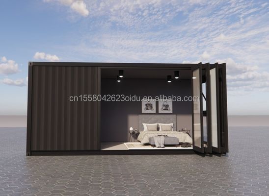 Instalação fácil Container de transporte pré-fabricado de 20 pés Casas com casa de banho e parede 50/75/100mm Painel de sanduíche de onda