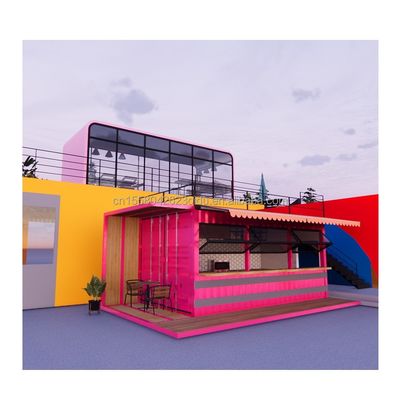 20ft Flat Mobile Container Loja Loja de Café Loja de Varejo Estande com 50mm Wave Sandwich Panel Parede para no Hotel