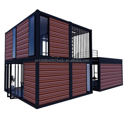 Tubos de aço galvanizado quadrados 40ft 20ft quarto de luxo grande estúdio de vidro casa móvel para viver em design personalizado