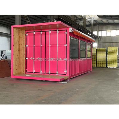 20ft Flat Mobile Container Loja Loja de Café Loja de Varejo Estande com 50mm Wave Sandwich Panel Parede para no Hotel