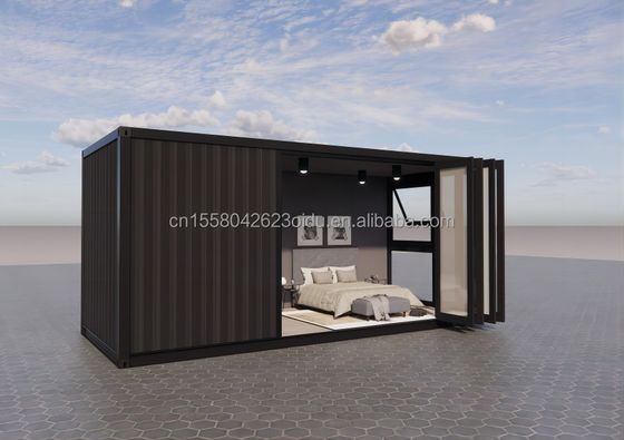 Instalação fácil Container de transporte pré-fabricado de 20 pés Casas com casa de banho e parede 50/75/100mm Painel de sanduíche de onda