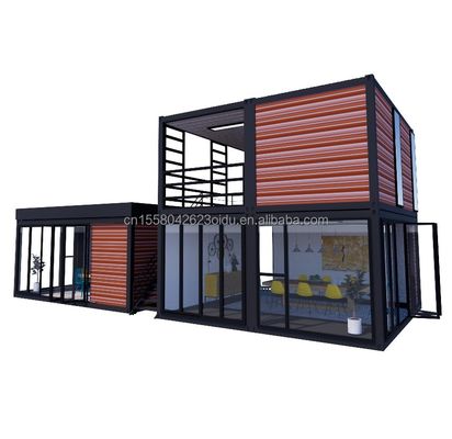 Tubos de aço galvanizado quadrados 40ft 20ft quarto de luxo grande estúdio de vidro casa móvel para viver em design personalizado
