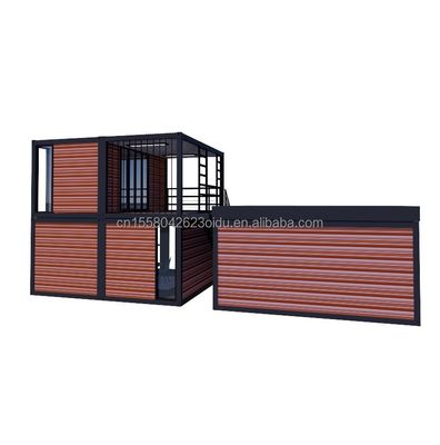 Tubos de aço galvanizado quadrados 40ft 20ft quarto de luxo grande estúdio de vidro casa móvel para viver em design personalizado