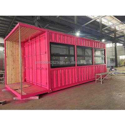 20ft Flat Mobile Container Loja Loja de Café Loja de Varejo Estande com 50mm Wave Sandwich Panel Parede para no Hotel