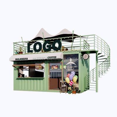 Container pré-fabricado de 20 pés de aço galvanizado para restaurante de cores personalizadas Café Café Bar