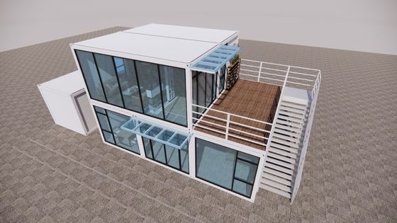 Design moderno Luxo Prefabricado Container Flat Pack Cozinhas de hotel com 50/75/100mm Wave Sandwich Panel Paredes