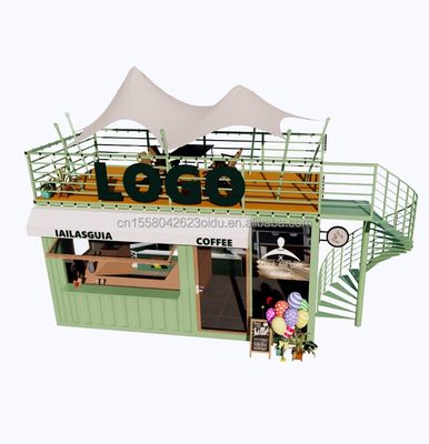 Container pré-fabricado de 20 pés de aço galvanizado para restaurante de cores personalizadas Café Café Bar