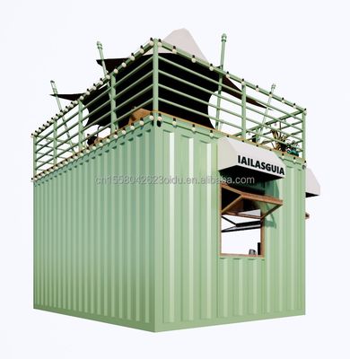 Container pré-fabricado de 20 pés de aço galvanizado para restaurante de cores personalizadas Café Café Bar