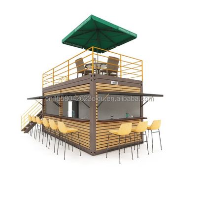 20 pés Container Bar de café portátil loja pré-fabricada com Container Design e 50/75/100mm Wave Sandwich Panel Paredes