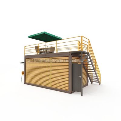 20 pés Container Bar de café portátil loja pré-fabricada com Container Design e 50/75/100mm Wave Sandwich Panel Paredes