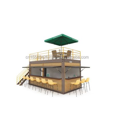 20 pés Container Bar de café portátil loja pré-fabricada com Container Design e 50/75/100mm Wave Sandwich Panel Paredes
