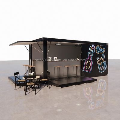 Container House Restaurante Loja Street Food Kiosk 20ft Mini Pop Up Shop Container com Janela de Alumínio