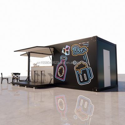 Container House Restaurante Loja Street Food Kiosk 20ft Mini Pop Up Shop Container com Janela de Alumínio