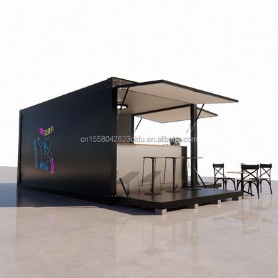 Container House Restaurante Loja Street Food Kiosk 20ft Mini Pop Up Shop Container com Janela de Alumínio