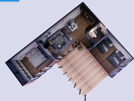 Solução de vida ecológica de cor personalizada Casas de aço pré-fabricadas combinadas com opções de 20 pés ou 40 pés e casas de contêineres