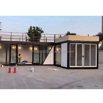 Solução de vida ecológica de cor personalizada Casas de aço pré-fabricadas combinadas com opções de 20 pés ou 40 pés e casas de contêineres