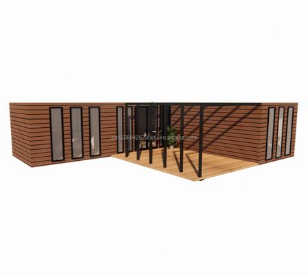 Solução de vida ecológica de cor personalizada Casas de aço pré-fabricadas combinadas com opções de 20 pés ou 40 pés e casas de contêineres