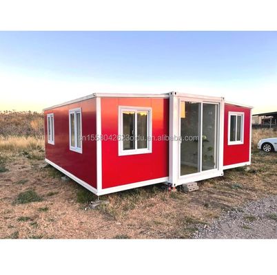 Família vivendo com casa de contêiner extensivel e casa pré-fabricada dobrável de 2 quartos Casa familiar