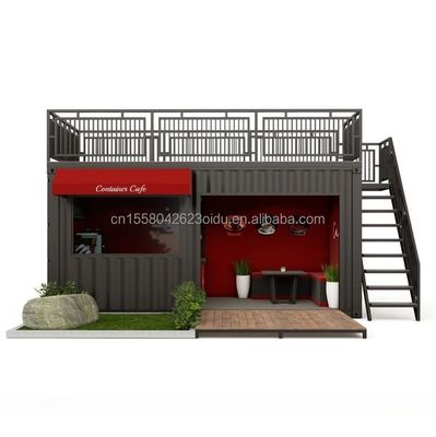 Luxo Container Bar 20FT Container Café e Restaurante com Dobragem de Aço Galvanizado 180g