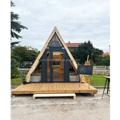 Hotel Resort Casa de contêineres pré-fabricada com um quarto banheiro cozinha e porta de painel de sanduíche em forma triangular moderna