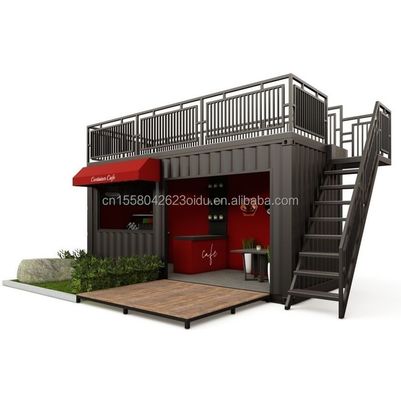 Luxo Container Bar 20FT Container Café e Restaurante com Dobragem de Aço Galvanizado 180g