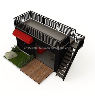 Luxo Container Bar 20FT Container Café e Restaurante com Dobragem de Aço Galvanizado 180g