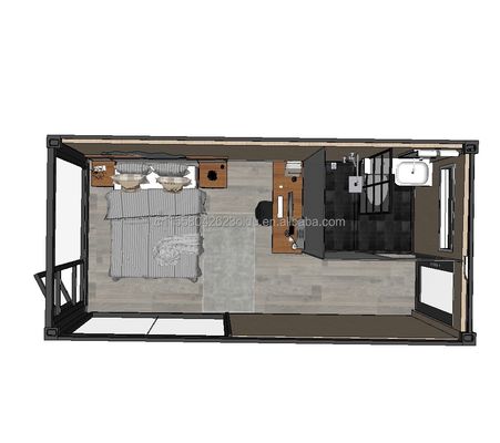 Casa de contêiner de luxo com tubos quadrados de aço galvanizado