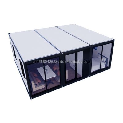 Casas de contêineres Estrutura de aço acessível Casas pré-fabricadas com 50/75/100mm Wave Sandwich Panel Paredes