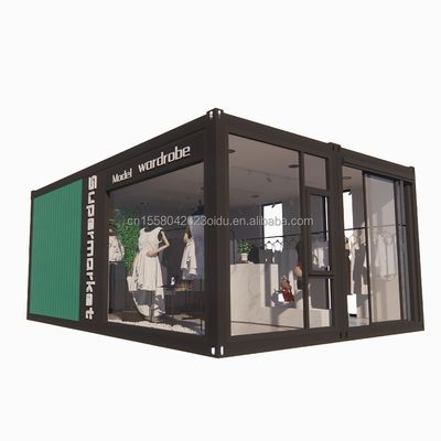 Casa de madeira de combinação dobrável para loja de cores personalizadas Estrutura de aço galvanizado de aço curvado 180g