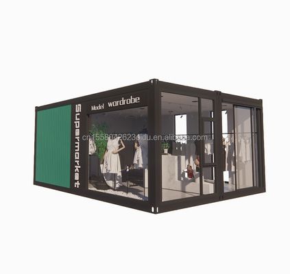 Casa de madeira de combinação dobrável para loja de cores personalizadas Estrutura de aço galvanizado de aço curvado 180g