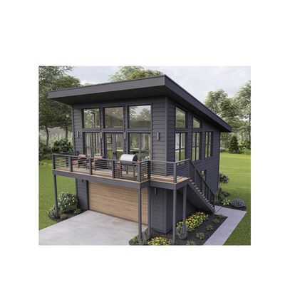 Tubos quadrados de aço galvanizado 2 quartos Edifício exterior pré-fabricado Casa de contêineres de remessa para villa/jardim do pátio quente