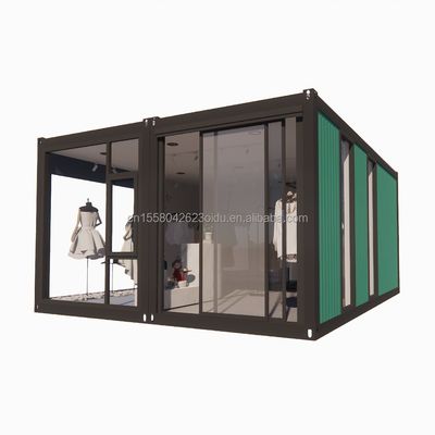 Casa de madeira de combinação dobrável para loja de cores personalizadas Estrutura de aço galvanizado de aço curvado 180g