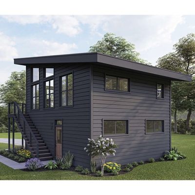 Tubos quadrados de aço galvanizado 2 quartos Edifício exterior pré-fabricado Casa de contêineres de remessa para villa/jardim do pátio quente