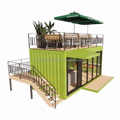 Sala de banho 20ft Quiosque portátil modificado pré-fabricado Modular Café Loja de Envio Container Bar Casa pequena em estilo de design moderno