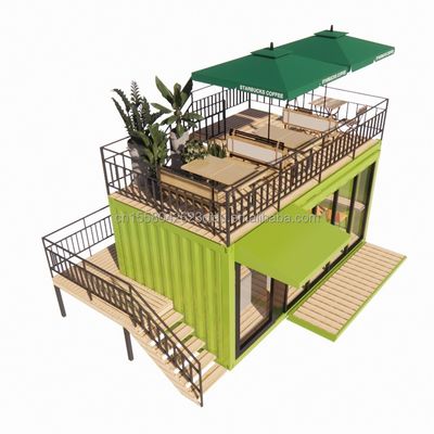 Sala de banho 20ft Quiosque portátil modificado pré-fabricado Modular Café Loja de Envio Container Bar Casa pequena em estilo de design moderno