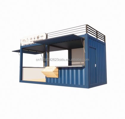 Quadro de aço de 20 ou 40 pés Extensible Mobile Coffee Bar Pop Up Container de Envio Loja com dobragem de aço galvanizado