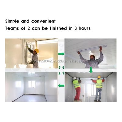Casa de contêiner preto de 20 pés com banheiro, com um quarto, cozinha de hotel, fabricada por casas pré-fabricadas