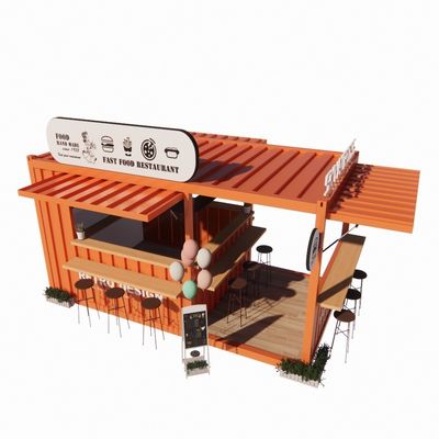 Janela de liga de alumínio Container popular de 20FT Loja de café Casa de contêineres para restaurante