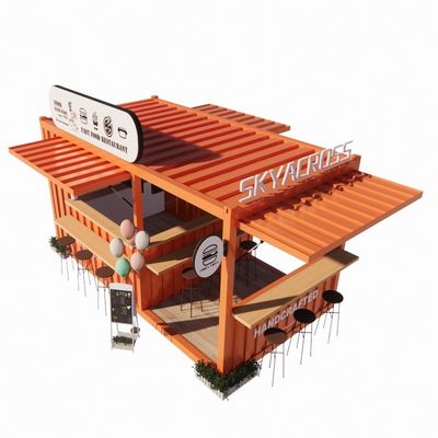 Janela de liga de alumínio Container popular de 20FT Loja de café Casa de contêineres para restaurante