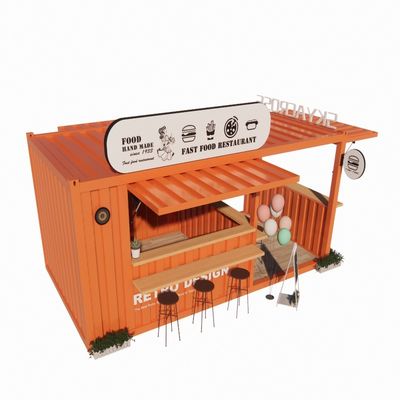 Janela de liga de alumínio Container popular de 20FT Loja de café Casa de contêineres para restaurante