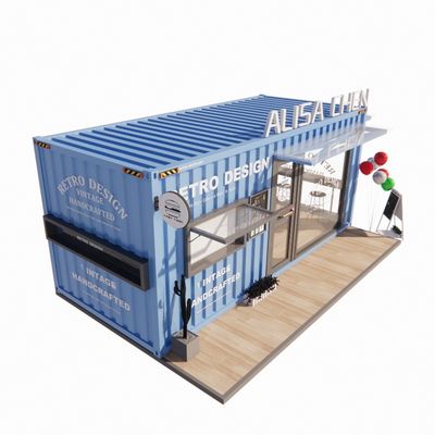 Tubos de aço galvanizados Quadrados Casas de contêineres 20ft Quiosque portátil Modificado Prefab Modular Café Loja de transporte Bar de contêineres
