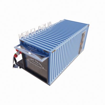Tubos de aço galvanizados Quadrados Casas de contêineres 20ft Quiosque portátil Modificado Prefab Modular Café Loja de transporte Bar de contêineres
