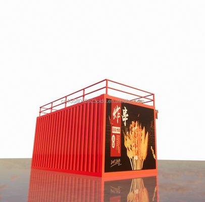 20ft Studio de madeira Container de pacote plano Barra móvel para parede 50/75/100mm Wave Sandwich Panel e transporte conveniente