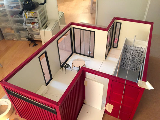 Casas de dois/três quartos e uma casa de banho Tubos quadrados de aço galvanizado Luxo pré-fabricado Casa de contêineres dobráveis para família jardim