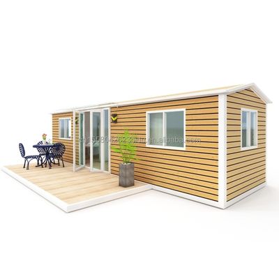 Casa de madeira pré-fabricada em estilo familiar com 2 quartos 1 casa de banho 1 cozinha diretamente